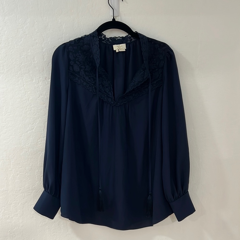 Navy Kate Spade Long Sleeved Top Sz S